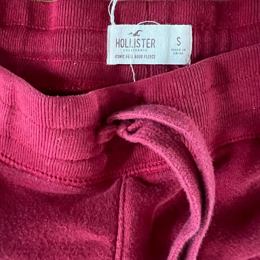 HOLLISTER Graphic Logo Deep Red Sweatpants Fleece Jogger | S - Picture 6 of 6
